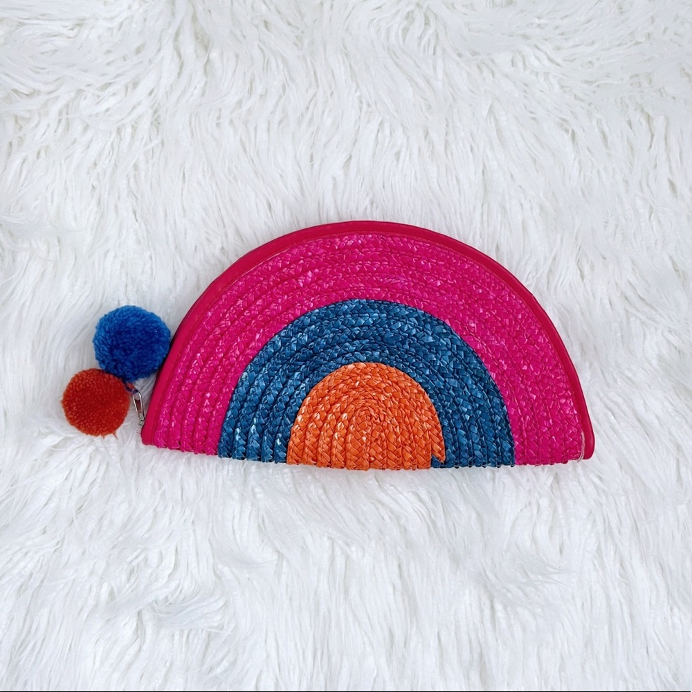 Muche Et Muchette Large Moon Straw Clutch Bag